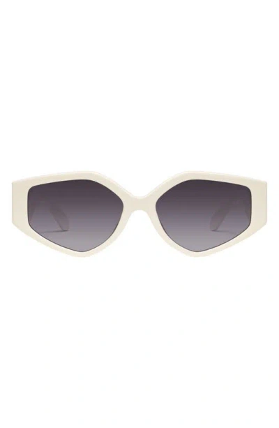 Quay Hot Gossip 44mm Gradient Cat Eye Sunglasses In Gray