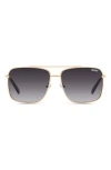 Quay Hot Take 59mm Navigator Sunglasses In Gold/smoke