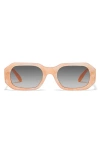 Quay Hyped Up 38mm Gradient Square Sunglasses In Apricot Tortoise / Orange