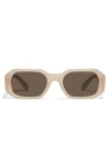 Quay Hyped Up 38mm Gradient Square Sunglasses In Bone/brown