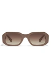 Quay Hyped Up 38mm Gradient Square Sunglasses In Doe/brown