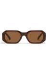 Quay Hyped Up 38mm Square Sunglasses In Brown