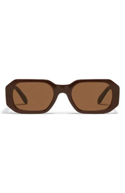 Quay Hyped Up 38mm Square Sunglasses In Brown