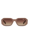 Quay Hyped Up 53mm Gradient Square Sunglasses In Brown