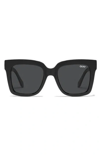 Quay Icy 47mm Gradient Square Sunglasses In Black/black