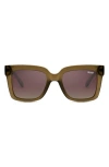 Quay Icy 47mm Gradient Square Sunglasses In Green/brown