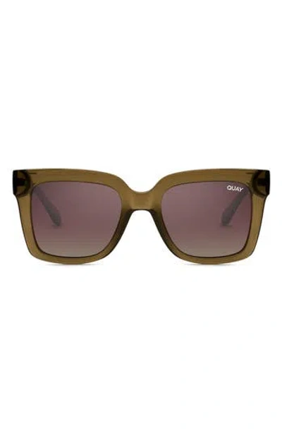 Quay Icy 47mm Gradient Square Sunglasses In Green/brown