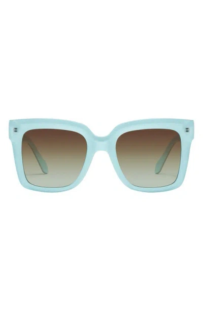 Quay Icy 47mm Gradient Square Sunglasses In Pastel Mint / Brown Mint