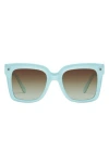 Quay Icy 52mm Gradient Square Sunglasses In Pastel Mint/brown Mint