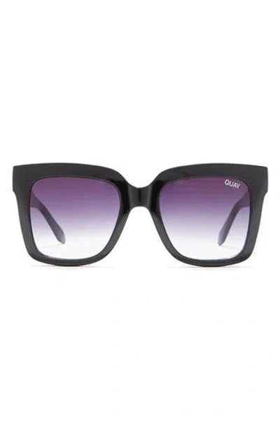Quay Icy 52mm Gradient Square Sunglasses In Black