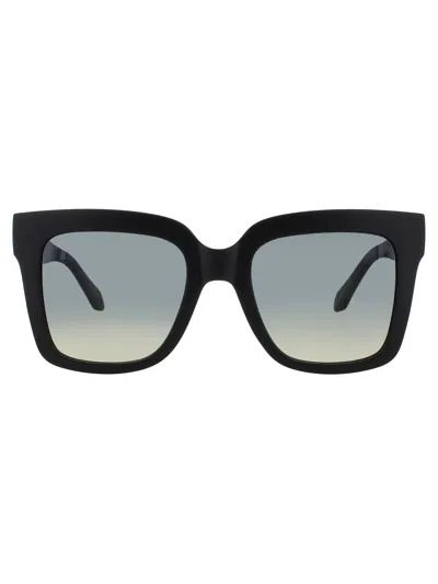 Quay Icy Sunglasses In Mtblk/smkgrn - Matte Black - Smoke To Green Gradient