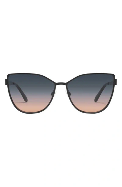 Quay In Pursuit 64mm Gradient Cat Eye Sunglasses In Black