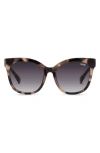 Quay It's My Way 53mm Gradient Cat Eye Sunglasses In Milky Tortoise / Smoke
