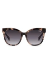 Quay It's My Way 53mm Gradient Cat Eye Sunglasses In Milky Tortoise/smoke