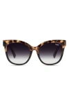 Quay It's My Way 53mm Gradient Cat Eye Sunglasses In Tort Black/black Fade