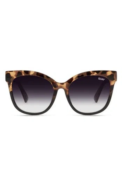 Quay It's My Way 53mm Gradient Cat Eye Sunglasses In Tort Black/black Fade