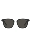 Quay Jackpot Remixed 48mm Polarized Round Sunglasses In Matte Black Polarized