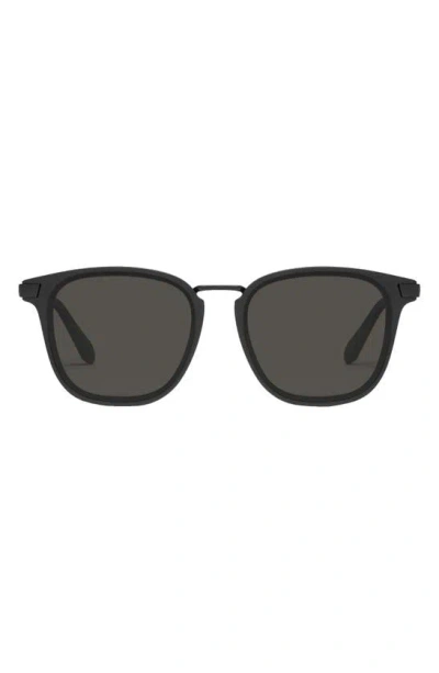 Quay Jackpot Remixed 48mm Polarized Round Sunglasses In Matte Black Polarized