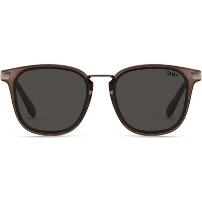 Quay Jackpot Remixed 54mm Polarized Round Sunglasses In Black/black