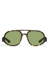 Quay Jet Set 45mm Small Aviator Sunglasses In Tort Yellow/forest