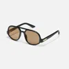 Quay Jet Set In Tortoise Yellow,forest