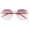 Quay Jezabell 56mm Round Sunglasses