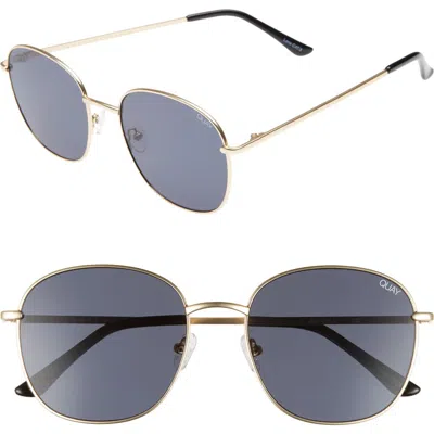 Quay Australia Jezabell 57mm Round Sunglasses In Gold/smoke