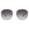 Quay Jezabell 57mm Round Sunglasses In Black Gold/smoke Gradient