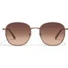 Quay Jezabell 57mm Round Sunglasses In Chocolate/brown Fawn