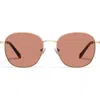 Quay Jezabell 56mm Round Sunglasses In Gold/dark Apricot