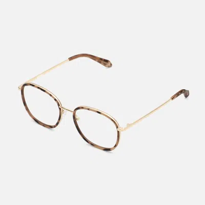 Quay Jezabell Inlay Frame In Tortoise Gold,clear