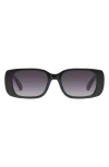 Quay Karma 39mm Gradient Square Sunglasses In Black / Smoke