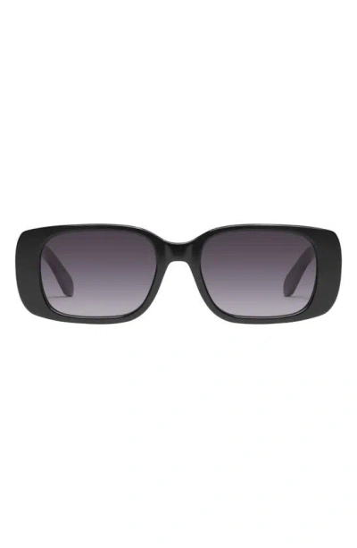 Quay Karma 39mm Gradient Square Sunglasses In Black / Smoke