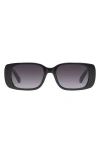 Quay Hyped Up 53mm Gradient Square Sunglasses In Black
