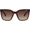Quay Australia Level Up 51mm Square Sunglasses In Chocolate/brown Gradient