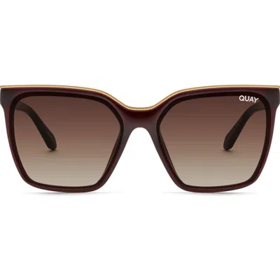 Quay Australia Level Up 51mm Square Sunglasses In Chocolate/brown Gradient