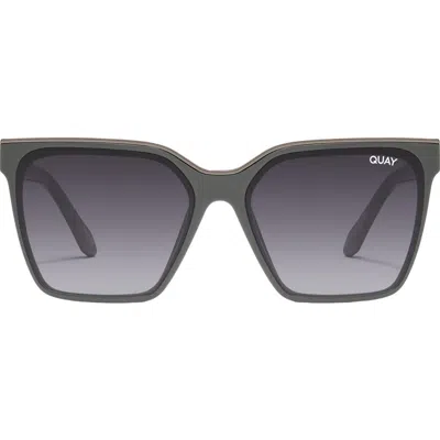 Quay Australia Level Up 51mm Square Sunglasses In Grey/smoke