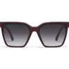 Quay Level Up 55mm Square Sunglasses In Pinot/smoke