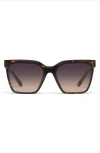 Quay Level Up 55mm Square Sunglasses In Tort Gold/smoke Polarized