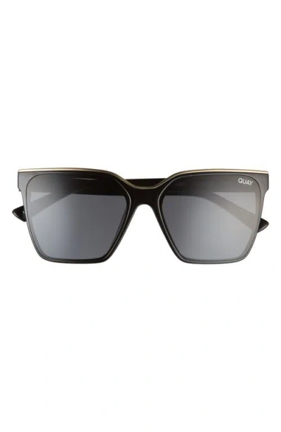 Quay Level Up 60mm Square Polarized Sunglasses In Black