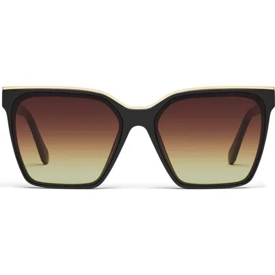 Quay Level Up 60mm Square Sunglasses In Black