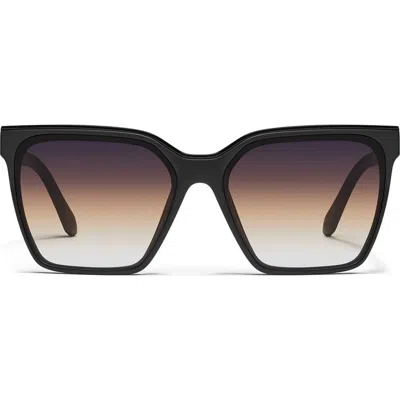 Quay Level Up 60mm Square Sunglasses In Black