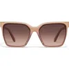 Quay Level Up 60mm Square Sunglasses In Chamomile/dark Fawn