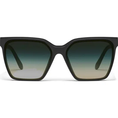 Quay Level Up 60mm Square Sunglasses In Matte Black/palm Taupe