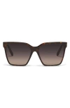 Quay Level Up Remixed 52mm Gradient Square Sunglasses In Neutral Tort/smoke Taupe