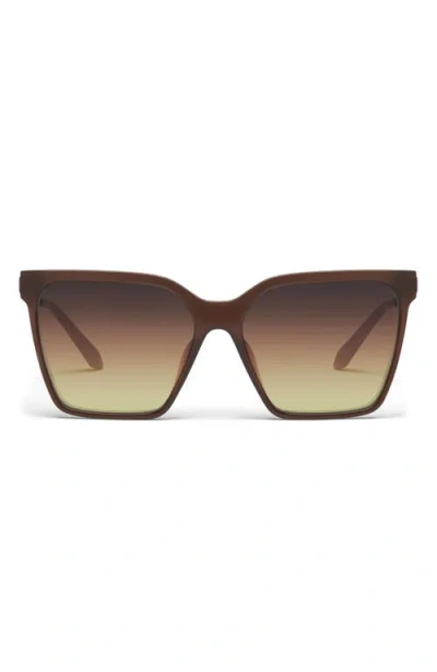 Quay Level Up Remixed 61mm Gradient Square Sunglasses In Brown