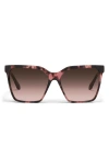 Quay Level Up Remixed 61mm Gradient Square Sunglasses In Burgundy