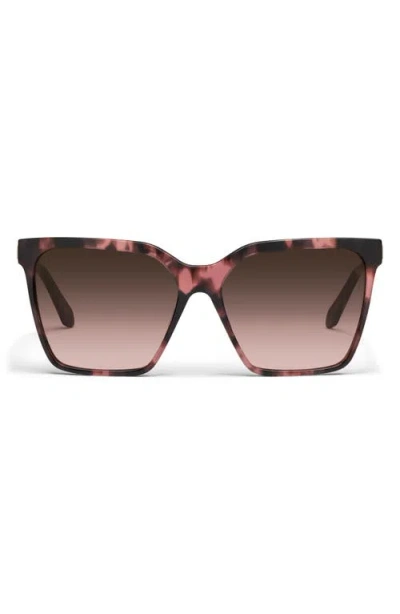 Quay Level Up Remixed 61mm Gradient Square Sunglasses In Burgundy