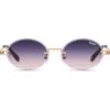 Quay Literally Obsessed 41mm Oval Sunglasses In Gold