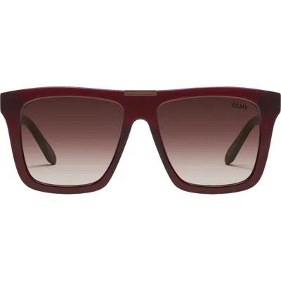 Quay Name Drop 48mm Gradient Square Sunglasses In Chocolate/dark Chocolate